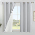 YoungsTex 54 Inch Length Linen 100% Blackout Curtains for Bedroom, Short Thermal Insulated Drapes with Grommet Full Room Darkening for Living Room Window, Light Grey, 2 Panels, 42 X 54 Inch