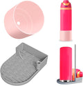 ( 2pcs)Silicone Water Bottle Boot and Bottle Drying Rack Compatible with Owala 40oz,Bottom Bumper Protector/Anti-Slip/Prevent scratches/Drying Rack Saves Space/Compatible with FreeSip Bottles,Pink