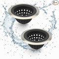 Mi hogar Sink Drain Strainer 2 Pack, 4.5” Wide Rim Silicone Kitchen Sink Stopper & Food Catcher, Flexible Drain Hair Catcher & Strainer Basket for Kitchen Bathroom Utility Sink, Easy to Clean