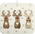 Christmas Reindeer Snowflakes Dish Drying Mat for Kitchen Counter 16x18 Inch Winter Xmas Holiday Drying Pads Microfiber Absorbent Dish Draining Mat Large Dish Drainer Rack Mat