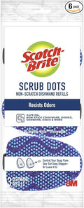 Scotch-Brite Scrub Dots Non-Scratch Dishwand Refills, Dishwand Refills for Cleaning Kitchen, Bathroom, and Household, Non-Scratch Refills Safe for Non-Stick Cookware, 18 Dishwand Refills