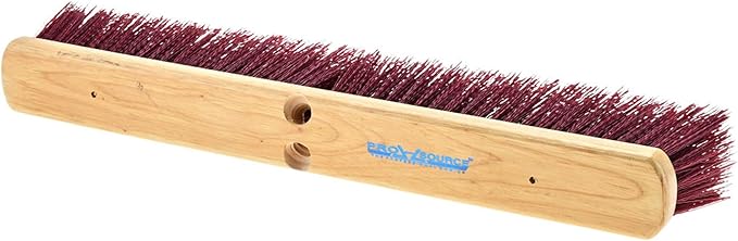 PRO SOURCE Heavy Duty Rough-Surface Push Broom Head with Threaded Block: 24" Wide