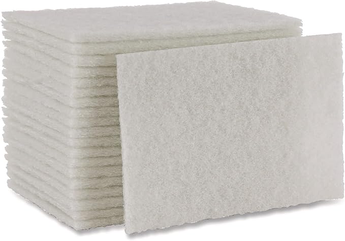Boardwalk 98BWK LD 6 in. x 9 in. Light Duty Scour Pad - White (20/Carton)