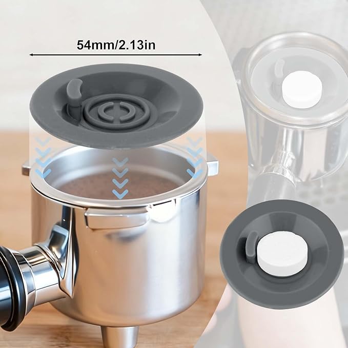 2pcs Espresso Cleaning Discs & 12pcs Cleaning Tablets Compatible with Ninja Luxe Coffee Machine, Silicone 54mm/2.13in Espresso Backflush Disc Tablets