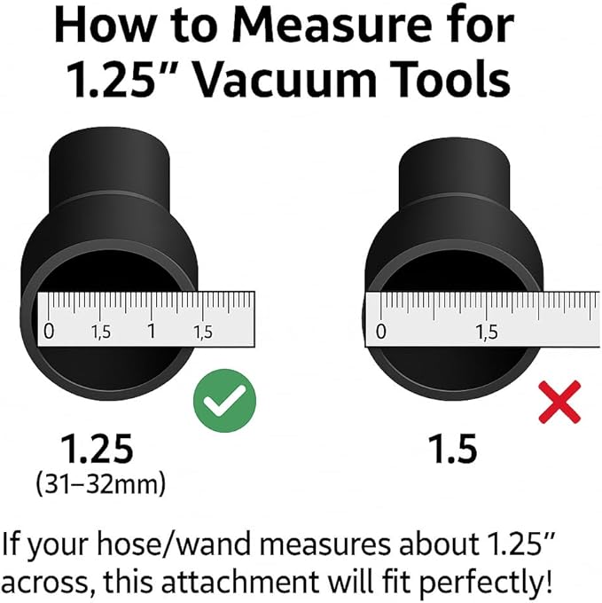 MP Maresh Products Soft Touch Deluxe Vacuum Cleaner Brush Attachment, Horse Hair Bristles for Hardwood & Wall Cleaning, Fits 1 1/4 Inch Vacuums Rigid Nozzle Dust Collector Pet Hair - Gray, 12 inch