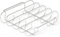 Amazon Basics Stainless Steel Rib Rack for Smoking and Grilling, Holds up to 4 Full Racks, Dishwasher-Safe BBQ Accessory, Silver, 1-Pack
