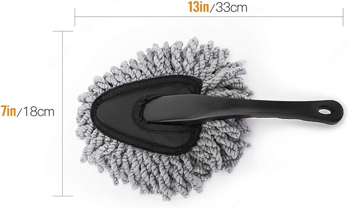 MoKo Car Duster, 2 Pack Super Soft Microfiber Dash Duster Detail Brush Set Interior Exterior Cleaning Dusting and Washing Tool for Car Motorcycle Automotive Dashboard Air Vents - Gray