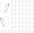 60 Pieces Clear Adhesive Wall Hooks for Hanging, Transparent Sticky Hooks Small Seamless Command Hooks for Kitchen Bathroom Bedroom Office
