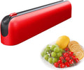 Aluminum Foil & Plastic Wrap Dispenser with Cutter - Easy One-Hand Operation, Space-Saving Kitchen Organizer for Worktops & Cabinets, Magnetic Cling Film Dispenser - Fits 12" Rolls, Red