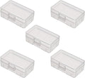 Fielect 5Pcs 9V Battery Storage Case, Battery Organizer for 9V Battery Multipurpose Battery Storage Box Holder Case Transparent for 9V Battery