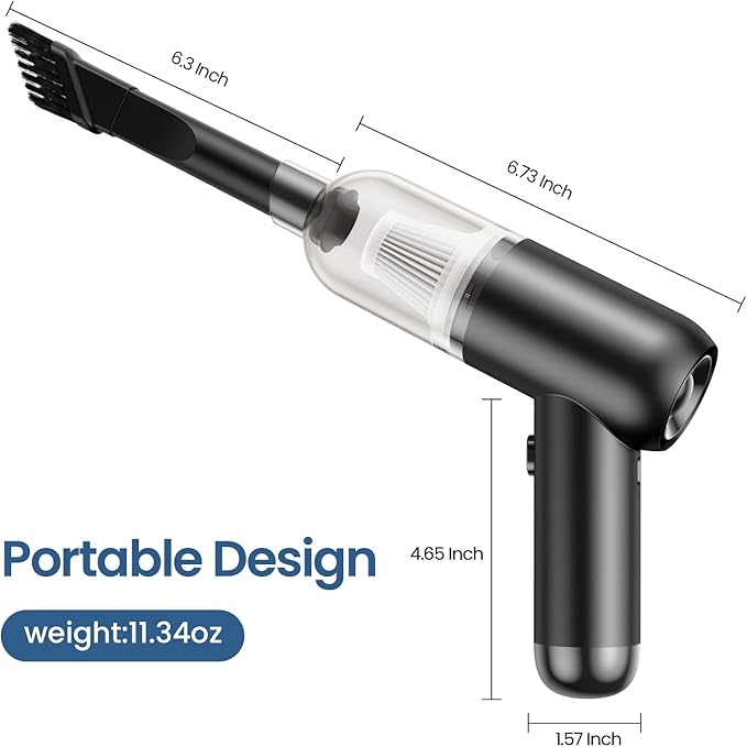 Portable Handheld Car Cordless Vacuum Cleaner with Powerful Suction, High Power Mini Sweeper, Dust Buster, Lightweight, Easy to Hold,Quiet Electric Air Duster,Small Vacuuming for Home,Kitchen,Gift