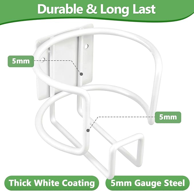Wall-Mount Wipes Holder, Wipes Dispenser for Surface Cleaning Wipes, 5mm Steel Wire, Easy-Load Design with Strong Adhesive Backing (White, Large)