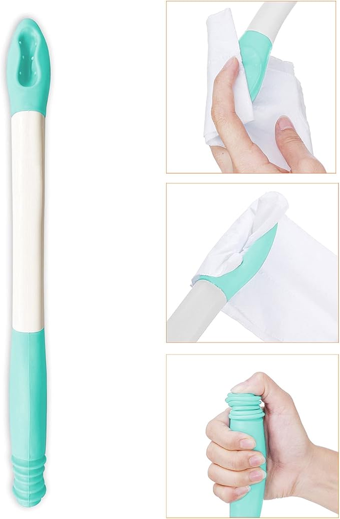 Bottom Wiping Aid - Long Reach Comfort Wipe - Self Wipe Assist for Toileting Aids Wand - Bathroom Butt Wiper Tool for Elderly Disabled After Surgery