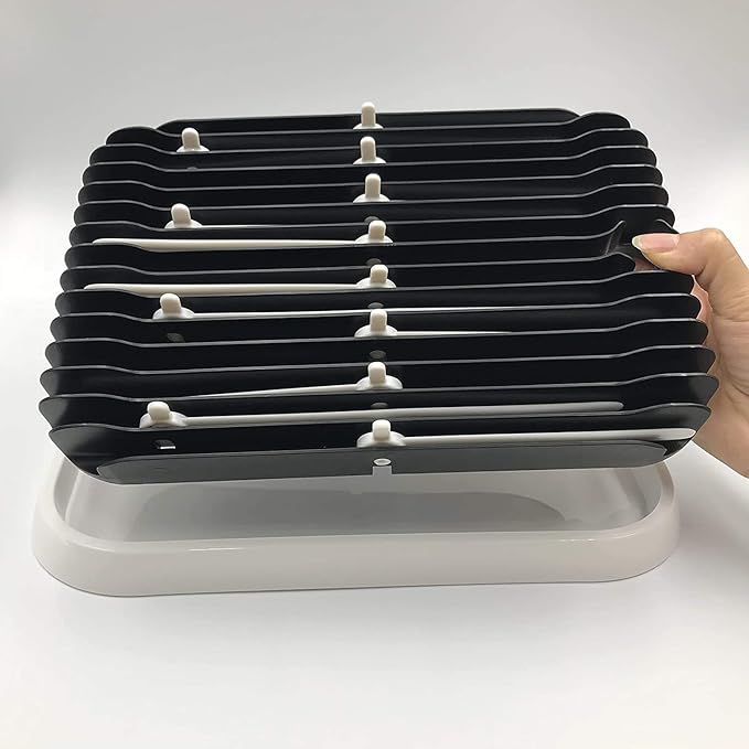 Baby Bottle Drying Rack Dryer Space Saving Travel Holder for Pump Cup Plastic Accessories(Black White)