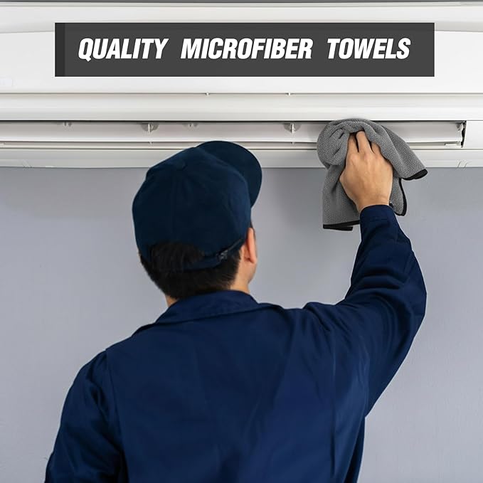 Tallew 40 Pcs Microfiber Towels:16"x16" Microfiber Drying Towels Bulk Micro Fiber Car Cleaning Cloth for Cars Drying Washing Polishing Office Windows Cleaning Household Supplies (Gray)