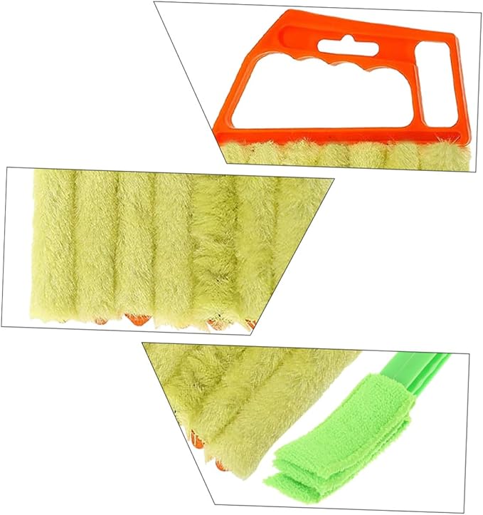 Handheld Blinds Cleaning Brush and Window Cleaner Brush 2pcs Set with 7-Tooth and 3-Tooth Heads for Air Conditioner and Venetian Blind Cleaning at Home