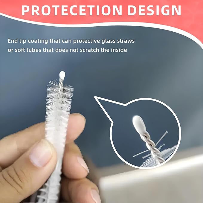Cleaning Brushes for Reusable Drinking Straws, Set of 5, Long Wire Handle, Bottle and Straw Cleaner for Stanley Mug, Sippy Cup, Water Bottle and Tubes, Reusable and Flexible
