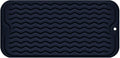 Silicone Dish Drying Mat for Multiple Usage, Easy clean, Eco-friendly, Heat-resistant Dish Drainer Mat for Kitchen Counter,Sink,Refrigerator or Drawer liner (12" x 6", Dark Blue)