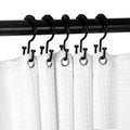Utopia Alley HK1BK Deco Flat Double Roller Shower Curtain Hooks; Black