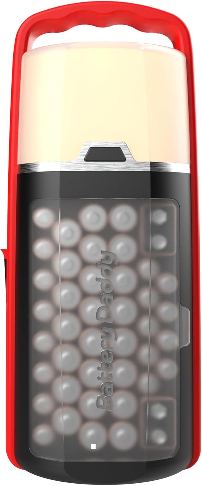 Ontel Battery Daddy Lantern, 2-in-1 Battery Powered Lamp & Battery Organizer, Ultra-Bright 1,000 Lumens Utility Light, Stores & Protects Up to 42 Batteries, Includes Battery Tester & Screwdriver