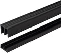 1/4" Panel Sliding Door Track - 48" Black Plastic Upper & Lower Set, USA Made, Pack of 1 - Outwater