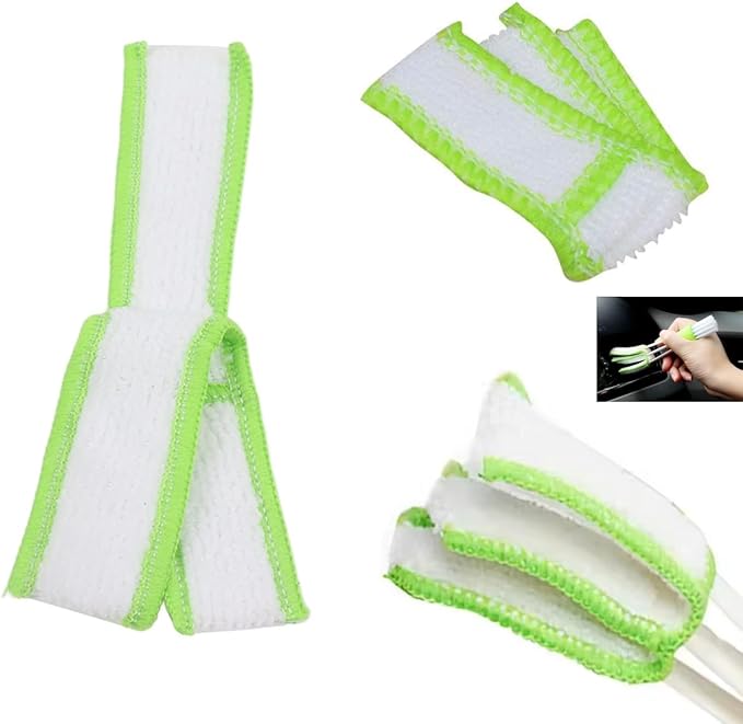 7 Pack Mini Duster Microfiber Sleeves Replacement Double Ended Car Air Vent Cleaning Brush Refills Pads for Car Detailing Brushes Duster Cleaning Kits Air Vent Crevice Dusting Detail Cleaner