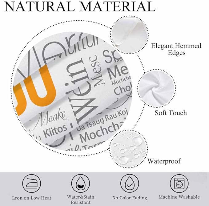 Thank You Tablecloths for Rectangle Tables Thank You Word Cloud in Different Languages 52x70 Table Cloth for Wedding Party Banquet,Dining Kitchen Table Cover