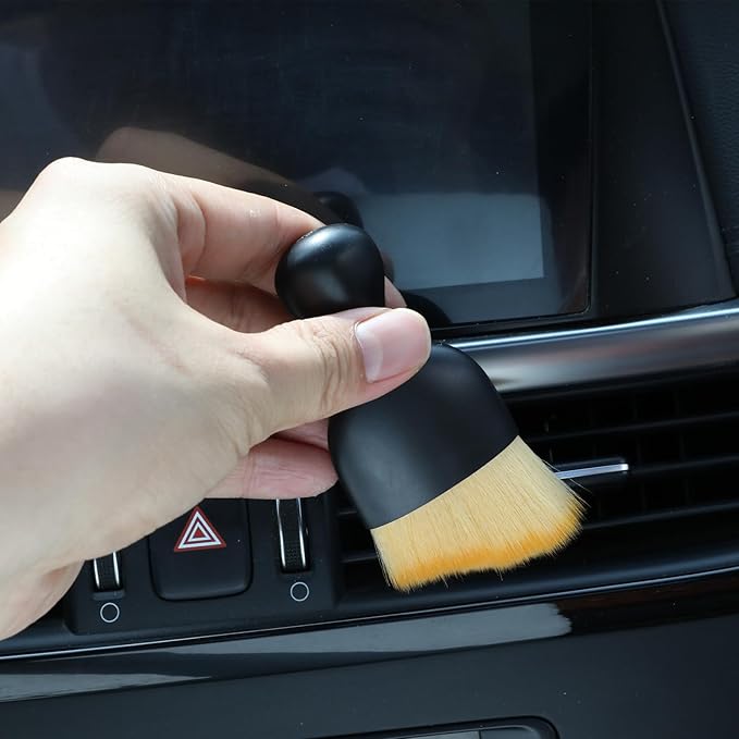 4 Pcs Car Interior Cleaning Brush Automotive Interior Dusting Brush Soft Bristle Detailing Brushes Car Vent Cleaner for Dashboard, Vents, Leather & Keyboards (Yellow)