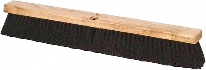 PRO SOURCE Tampico-Bristle Push Broom Head with Threaded Wood Block: 24" Wide
