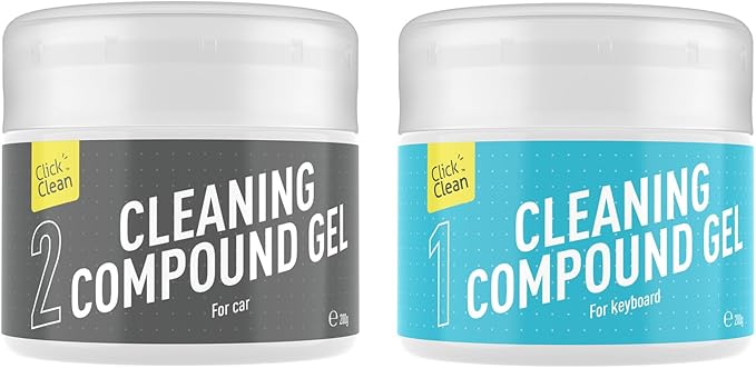 CLICK CLEAN 7oz Car & Keyboard Cleaning Gel x 2, Universal Dust Cleaning Gel for Electronics, Safe & Eco-Friendly, Reusable
