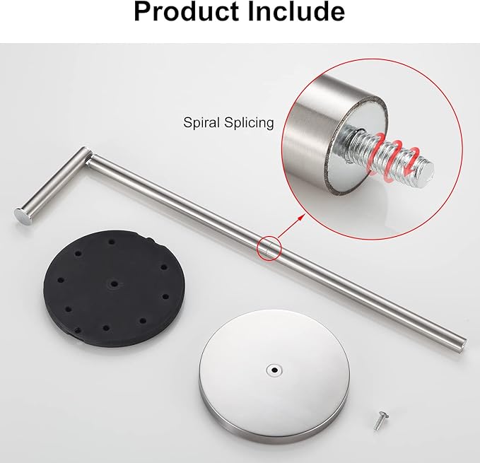 BGL Toilet Paper Holder Standing On Floor, Brushed Nickel, Tissue Holder On Floor with Reserve Storage Paper Rolls, Free-Standing Roll Paper Holder