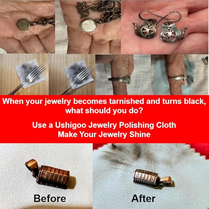 50pcs Jewelry Cleaning & Polishing Cloth for Silver,Gold,Platinum,Easy to Carry,Wipe and Care.Pre-Treated Ultrasoft Fabric with Tarnish Remover Jewelry Cleaner(3x3 White)