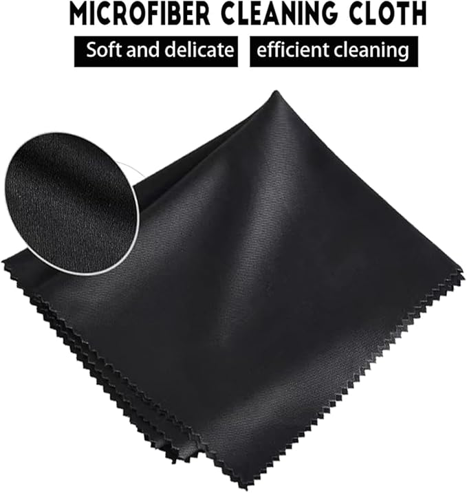 30-Pcs Eyeglasses Cleaning Cloths (15 Black + 15 Gray) - Premium Lens Cleaning Cloth for Glasses, Phone Screens, Camera Lenses - 7" x 6" (18x15cm) - Reusable, Scratch-Free