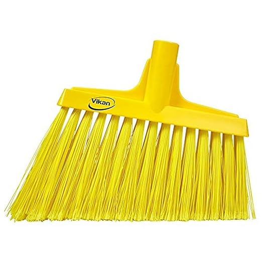 Vikan 29166 Flagged, Soft Angled Broom Yellow