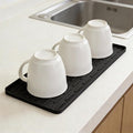 Silicone Coffee Mat, 16"X7" Heat-Resistant,Eco-friendly,Hygienic Drying Pad,Leak-Proof and Non-Slip,Removable Silicone Mat with Concave and Convex Design,（Black 16X7）