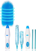 Multifunction Dust Collector Cleaning Brush Feather-Spin Duster Cleaning Tool for Home Office Battery-Driven Electric Dust Collector Multifunction Rotary- Cordless Cleaning Brush with Rod