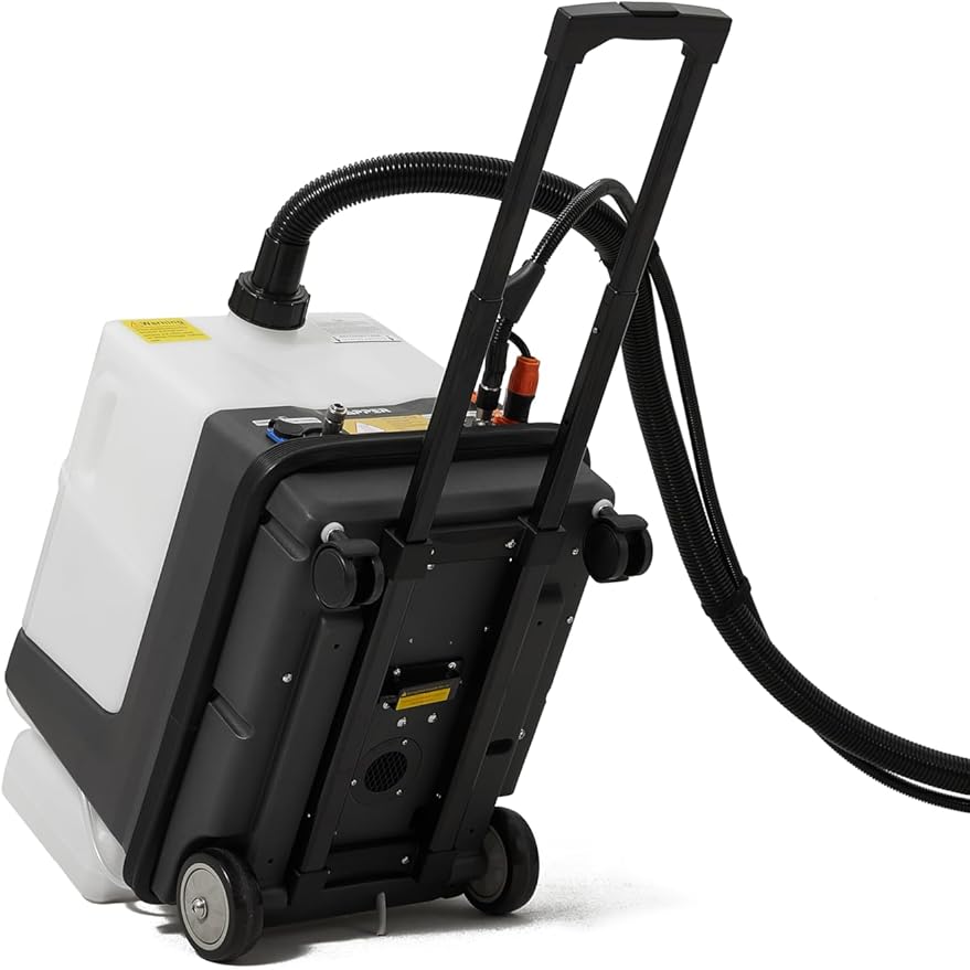 Dapper Commercial Carpet and Upholstery Extractor Cleaning Machine with Steam, Spray-Vacuum, & Mite Remover. 2.5 Gal Tank — Designed for Deep Cleaning. Dual Separate Circuit Power Cords
