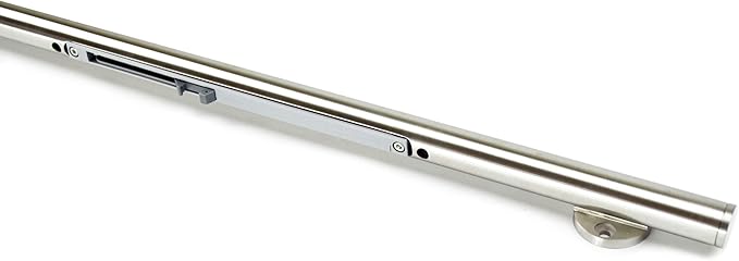 DIYHD 8FT Integrated Soft Close Sliding Hardware Brushed Stainless Steel Top Mount Studio Barn Door Style Track Kit