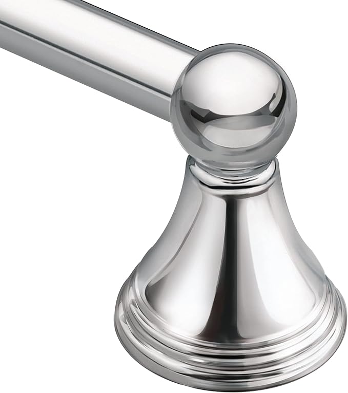Moen DN8418CH Preston Collection 18-Inch Single Bar Bathroom Towel Bar, Chrome