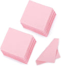 SEVENWELL 50pcs Jewelry Cleaning Cloth Pink Polishing Cloth for Sterling Silver Gold Platinum Small Polish Cloth 8x8cm