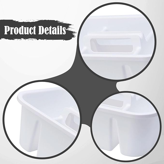 Cleaning Tool Carry Case Tool Collection Lightweight Home Use Compartments Storage, White