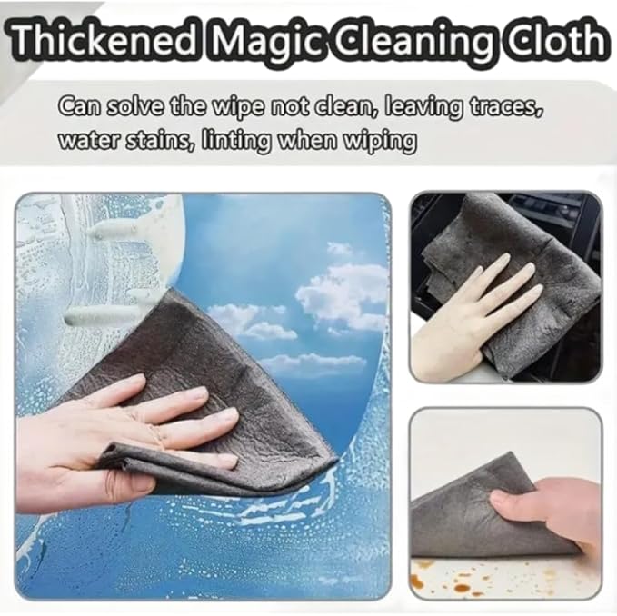 5pcs Thickened Magic Cleaning Cloth, 5pcs/Set Reusable Multifunctional Window Wipe Mirror Cloth, No Trace, Car Wash Rag, Kitchen Toilet Cleaning Cloth, Durable Microfiber Dish Cloth