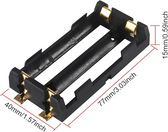 6pcs 18650 Battery Holder 2 Slot 3.7V 18650 Battery Clip Holder Box Storage Case with Soldering Pin Copper Contacts for 18650 DIY Charging Power Supply, Electronics Accessories