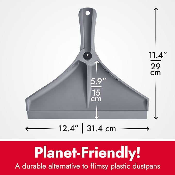 Dustpan by Ravmag- Solid Natural Silicone Construction- Stand Up Design- Accommodates Any Broom/Hand Brush- Best Dustpans for Home/Lobby/Shop