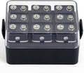 ALCYON 9V Battery Organizer Storage Case, Battery Vault Box Container for 12pcs 9V Batteries, Plastic Clear Protective Battery Holder for Travelling/Home/Office (Box Only, Black)