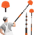 20FT Reach Cobweb Duster with Extension Pole, High Ceiling Long Duster with 3-12FT Telescoping Pole, Spider Web Brush for Indoor Outdoor Use