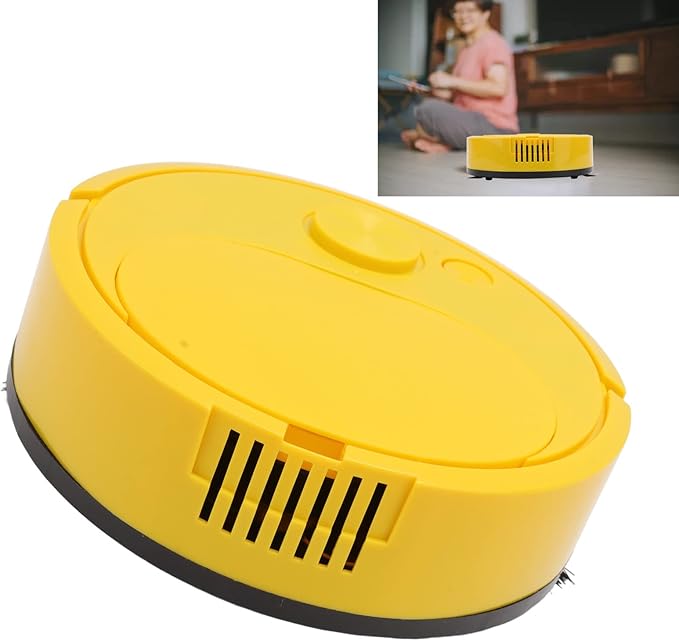 Pwshymi Robot Vacuum Cleaner Multifunctional USB Charging Mini Smart Sweeping Robot for Wooden Flooring Tile Carpet(Yellow) Roboticvacuumcleaner Low Noise Automatic
