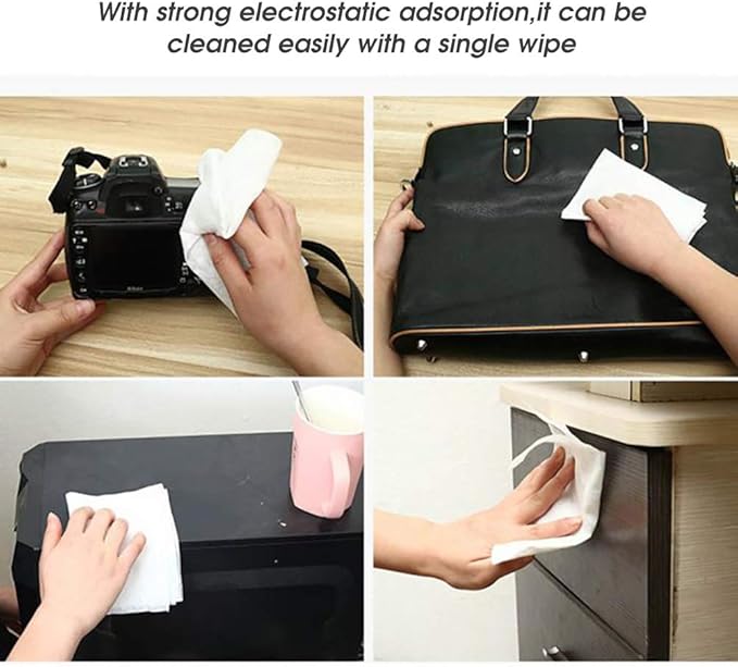 TOPINCN 100Pcs Paper Electrostatic Paper, Mop Paper Easy Sweep Floor Duster Cloths Mop Pads Floor Cloth Refills Electrostatic Cloths for Floor Window Camera Wall Door