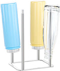 Water Bottle Drying Rack, Stainless Steel Bottle Dryer Rack, Baby Bottles Rack Dryer, Cup Drying Rack, Reusable Bag Drying Stand, Kitchen Stand Holder for Glass Bottles, Plastic Bag (Silver)
