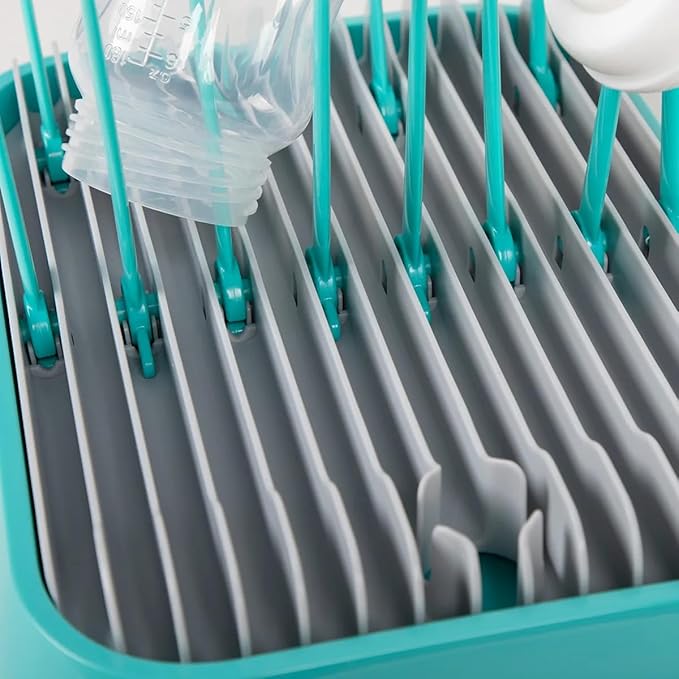Baby Bottles Drying Rack, Folding Drainer for Feeding Bottles Accessories Dryer Holder(Green)